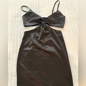 Brown Sleeveless Halter Bodycon Dress